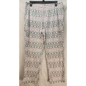 Croft & Barrow Pajama Pants XXL Fleece Loungewear Womens Pink Gray Loungewear